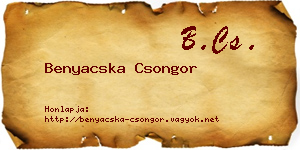Benyacska Csongor névjegykártya